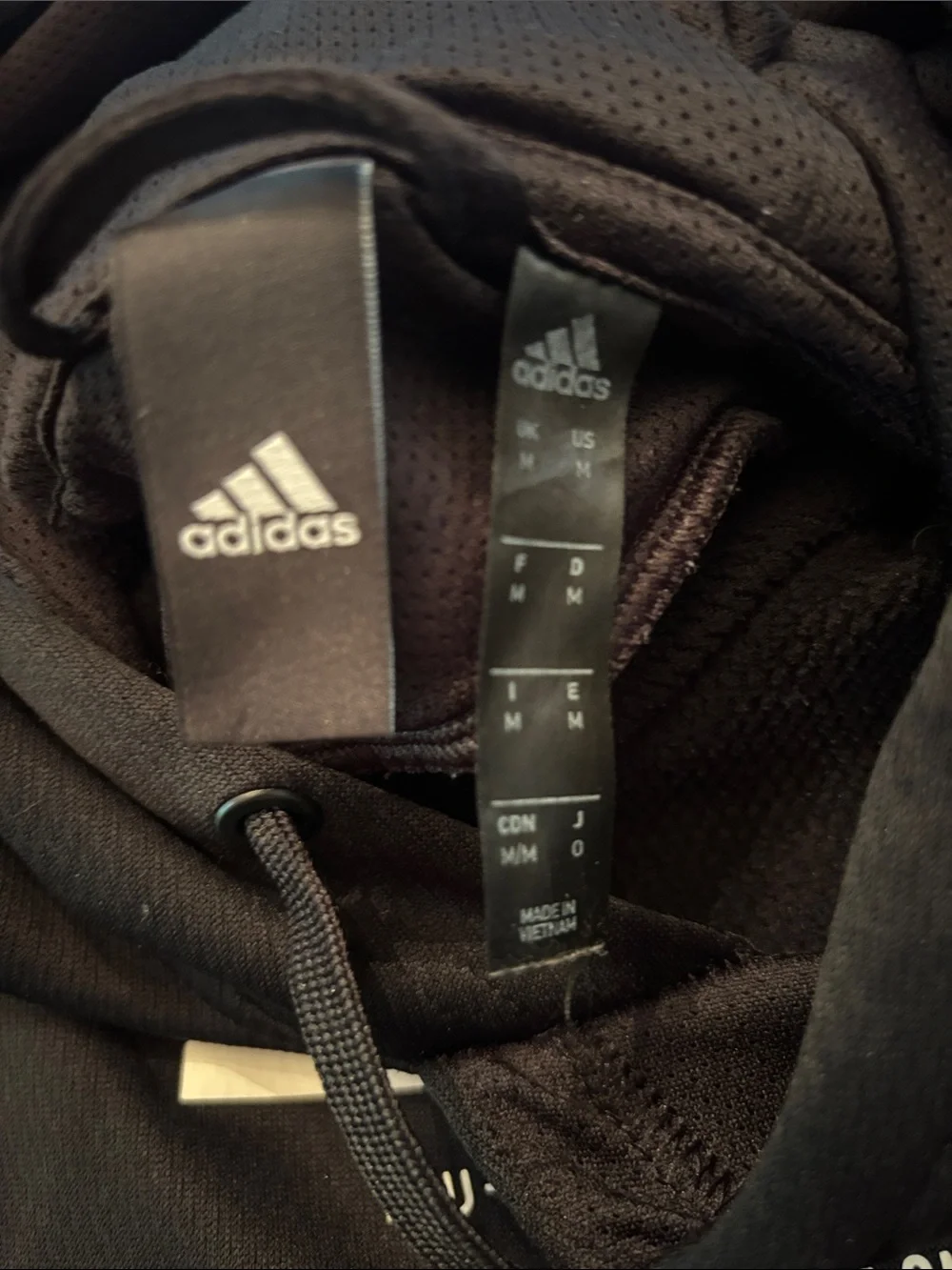 adidas Black Pullover Hoodie with White Logo